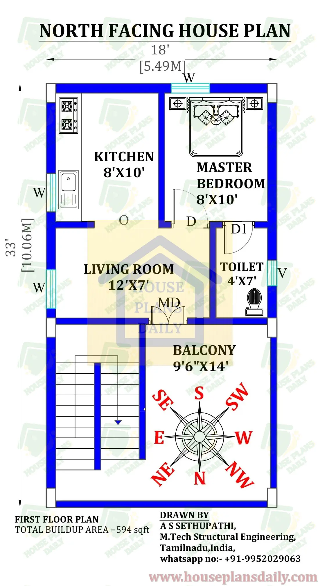 North Facing Home Design | Ghar Ka Naksha Vastu Ke Anusar