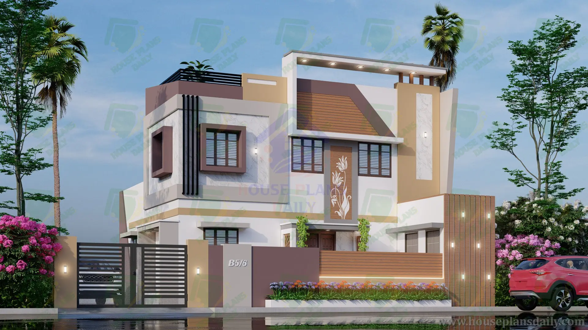 Home Design with Car Parking | North Facing Duplex House Plan