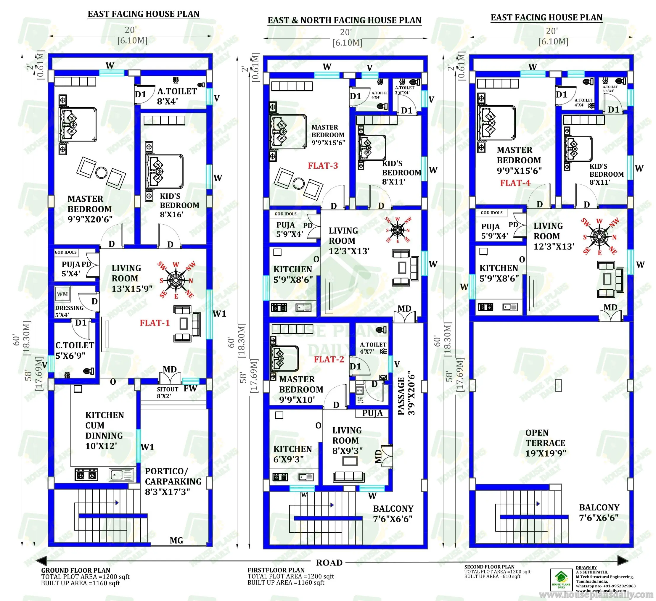 30X40 EAST FACING HOUSE PLAN | SINGLE FLOOR HOUSE PLAN WITH STRUCTURAL ...