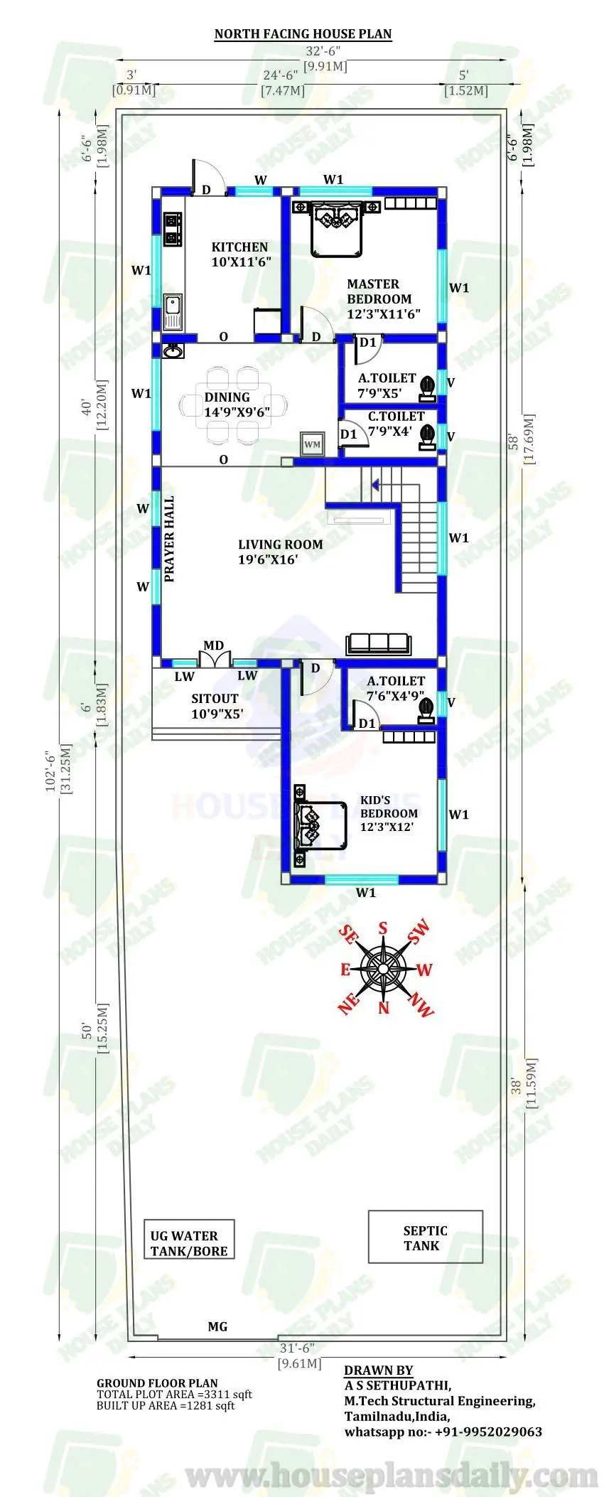 Duplex Home | 4 Bedroom House Plan | Home Ideas